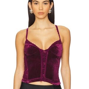 Velvet Corset Top Free People in Rich Purple